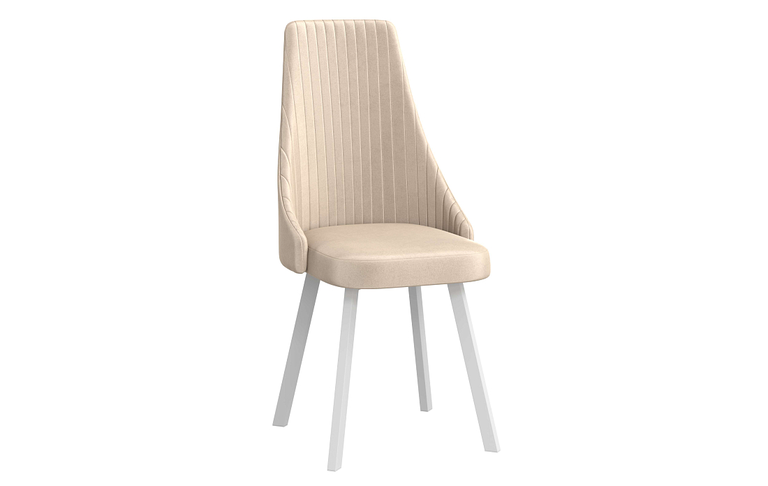 Стул Лион велюр конфетти крем/Цвет металл белый